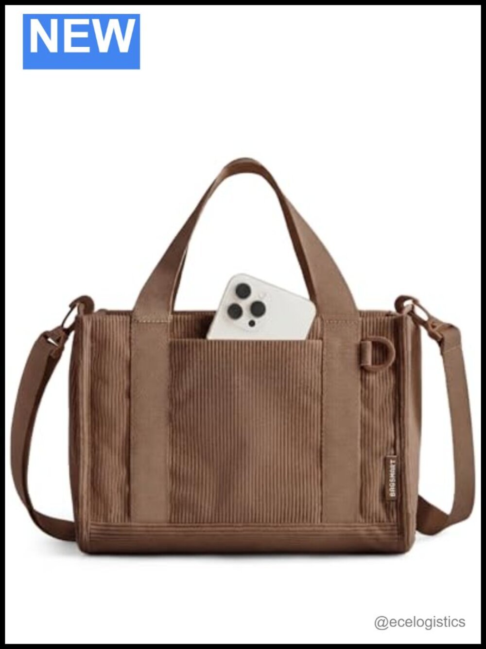 Corduroy Tote Bag for Women, Small Travel Work 14" Laptop Handbag